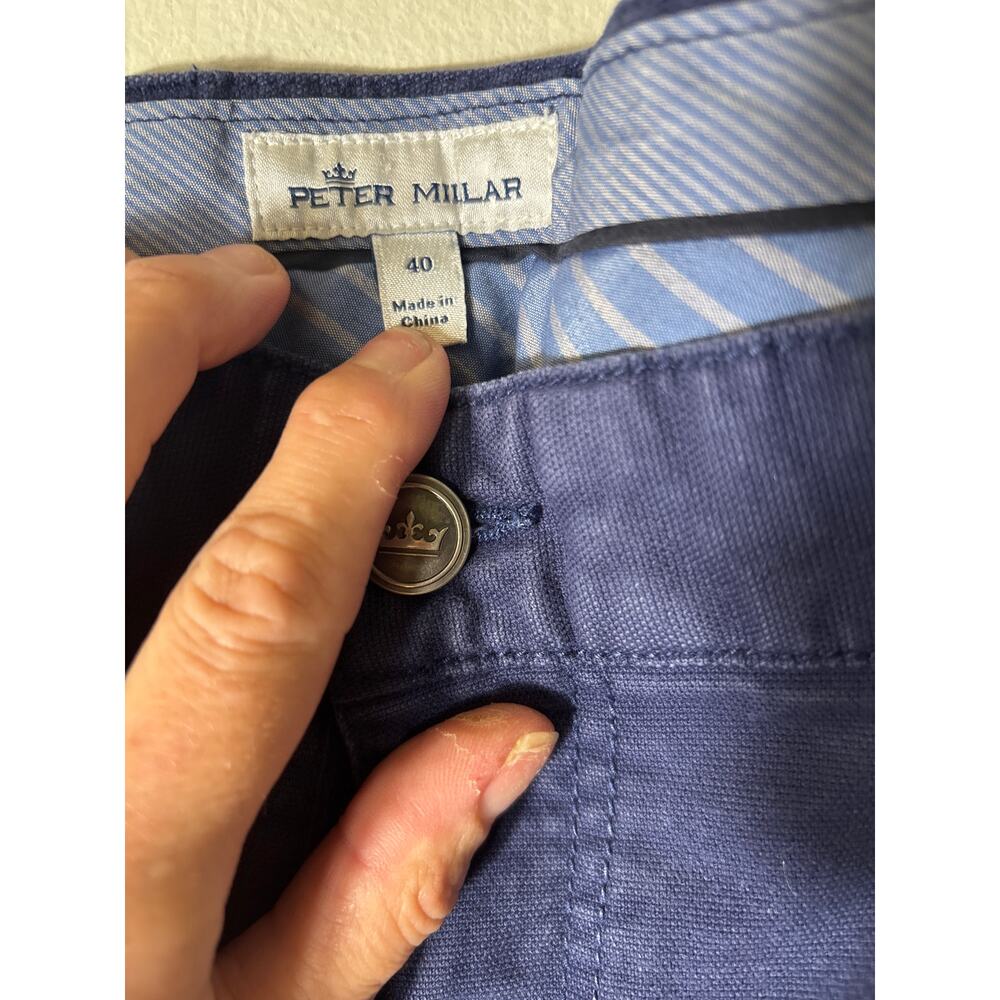 Mens Peter Millar Navy Denim Slacks Sz 40 - Picture 2 of 4